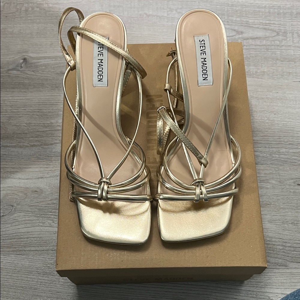 Steve Madden Metallic Gold Strappy Heels